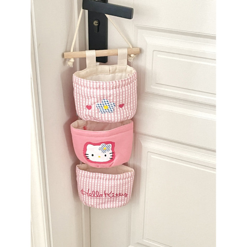 hellokitty storage hanging bag hanging bag bedside door fabric storage bag room storage artifact