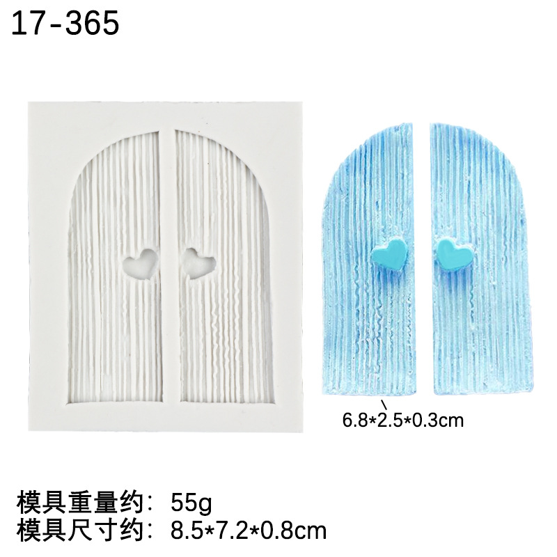 Cuento de hadas de dibujos animados puerta de madera decoración de la torta molde fondant amor ventana chocolate molde de silicona líquida