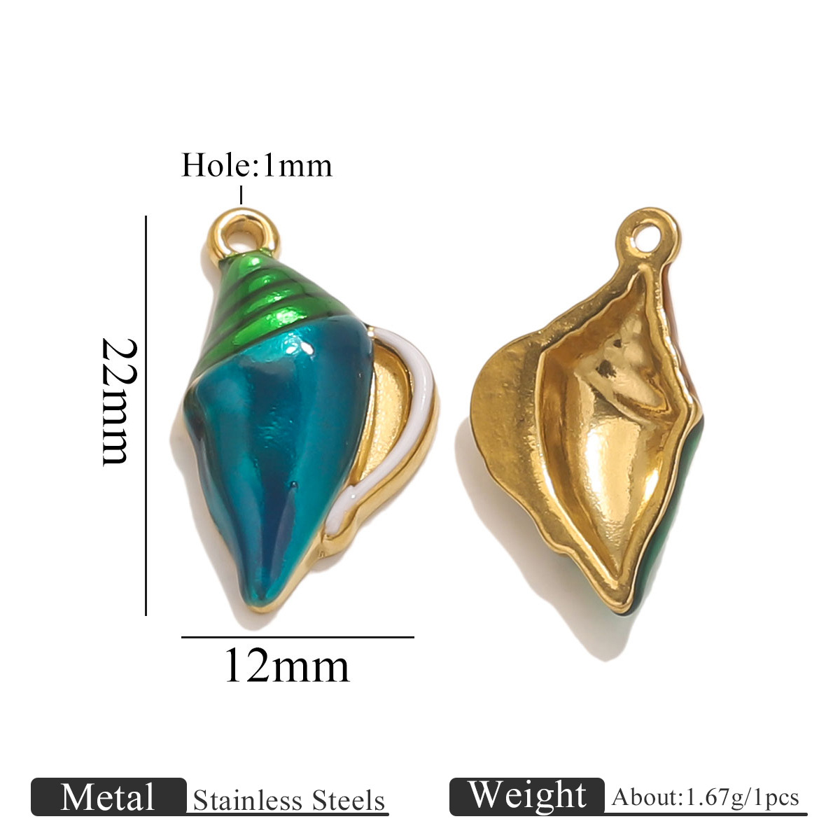 Accesorios de joyería DIY acero inoxidable serie marina colgante sirena concha estrella de mar colgante pulsera collar