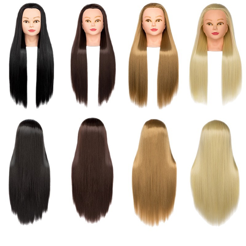 Cabeza de Maniquí para Peluquería de Fibra de Alta Temperatura para Práctica de Peinado y Corte image 5