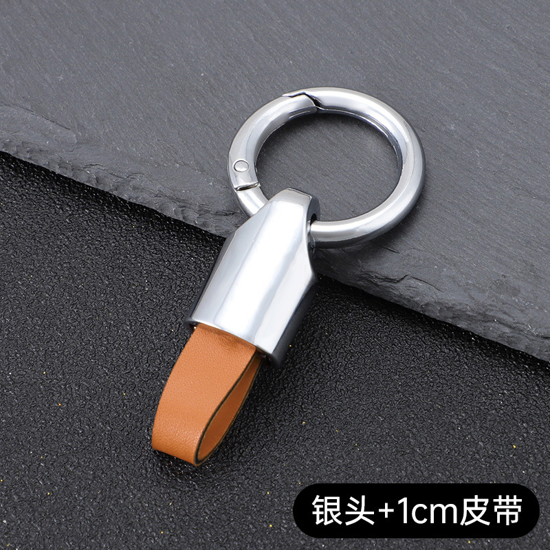 Productos transfronterizos llavero de coche de metal para hombres llavero personalizado de alta gama diseño de cuero ancho y estrecho adecuado para todos los modelos