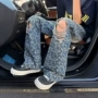 直筒星星男款美式微喇裤子