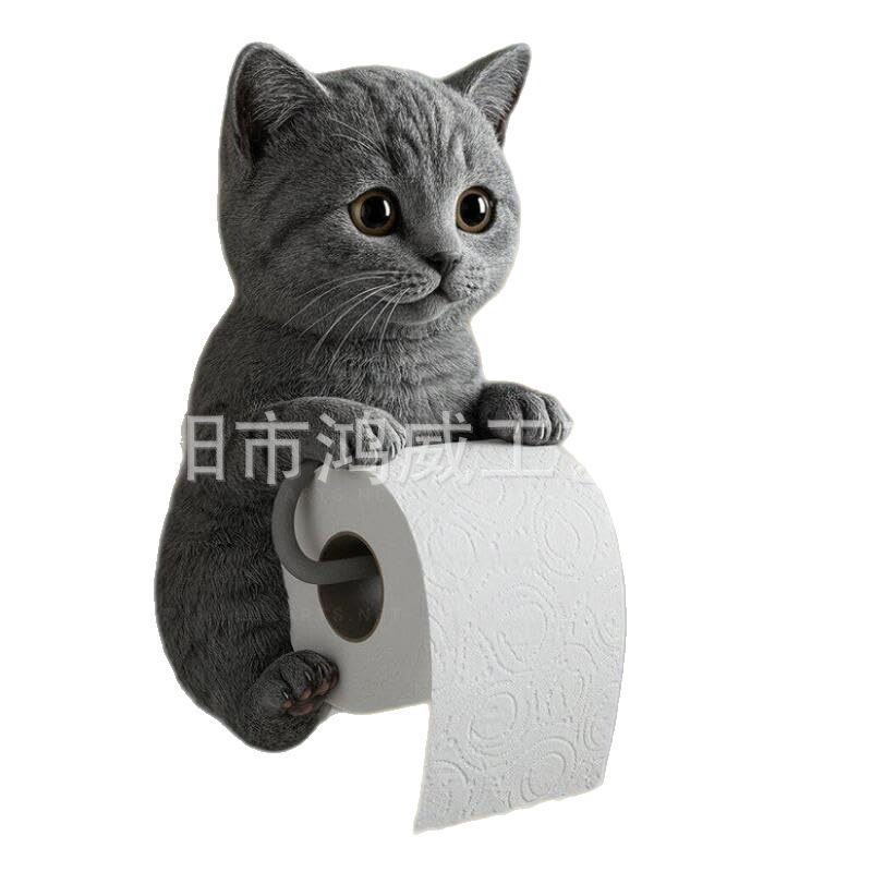 クロスボーダー新樹脂像工芸品ペンダントトイレ壁掛けロール紙かわいい猫ロール紙収納猫|undefined