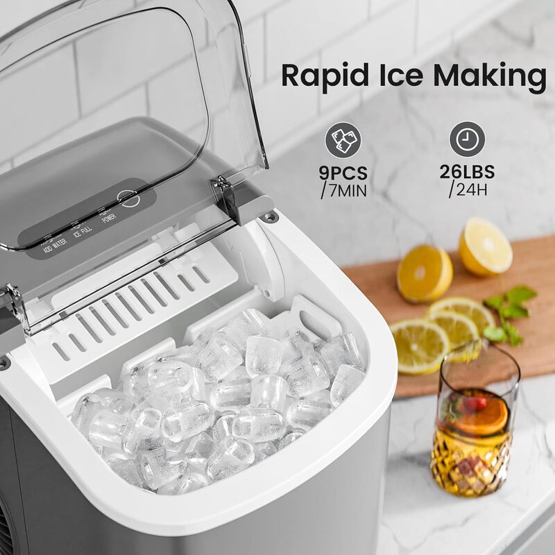 ポータブルカウンタートップ製氷機 キャリーハンドル付き 26ポンド/日 9|undefined