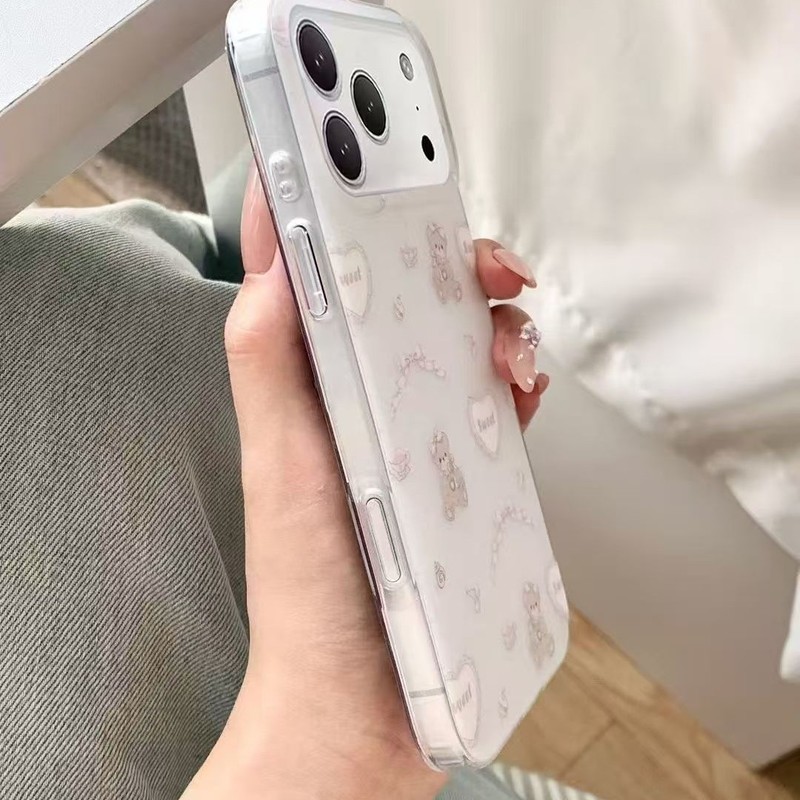 ins风波点爱心小熊适用iPhone17PROMAX手机壳新款16/15/14/13/11|undefined