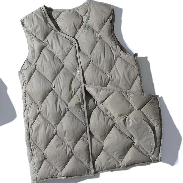 Cross-border Autumn and Winter New Diamond Cloud Short Down Jacket Women's Vest Fashionable Lightweight Vest Inner Jacket Trendy Cross-border Autumn and Winter New Diamond Cloud Short Down Jacket Women's Vest Fashionable Lightweight Vest Inner Jacket Trendy