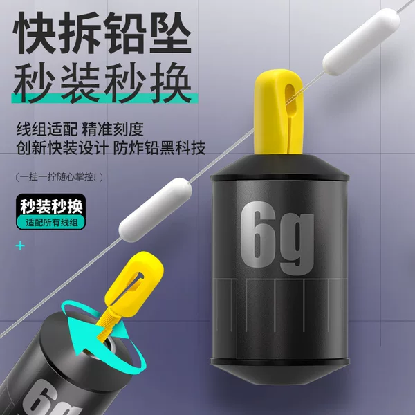 Quick-Release Lead Sinker for Coughing, Detachable Threaded Running Lead, Anti-Slip Lead, 1.5-6g Thickened Anti-Explosion Lead Fishing Accessory
