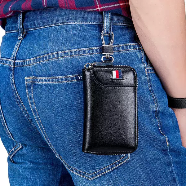 New 2025 Popular Car Key Case for Women, Simple and Stylish Soft Leather Key Holder, Multifunctional Wallet for Men