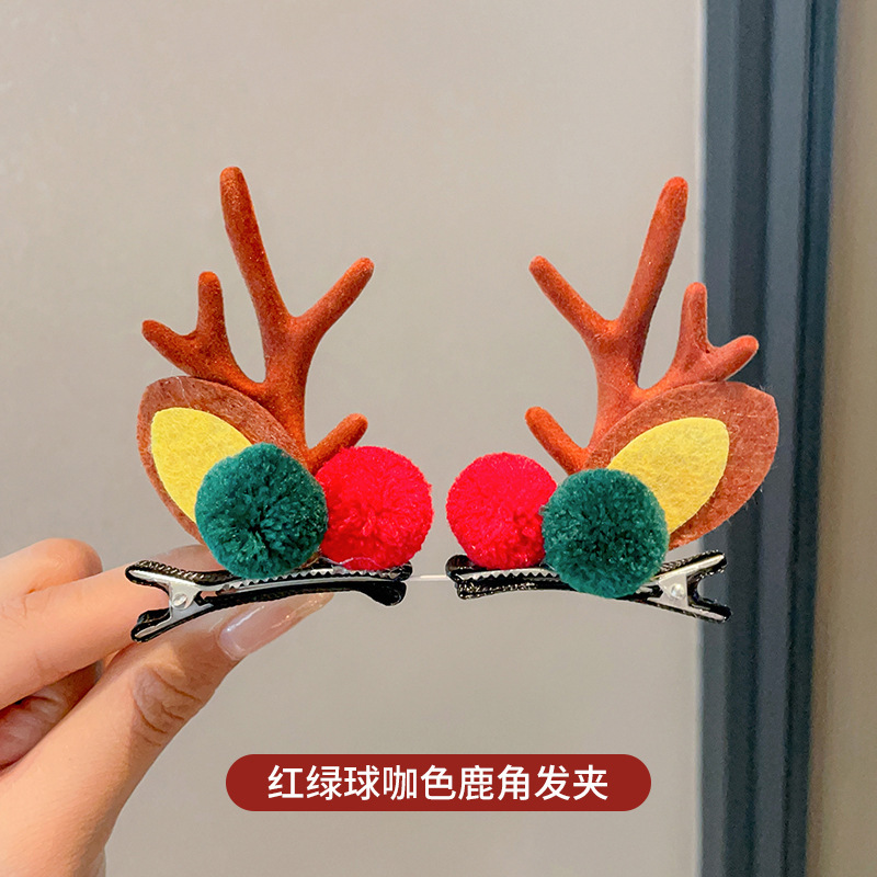 圣诞节头饰森系麋鹿发夹可爱儿童鹿角耳朵发卡发箍饰品小夹子发饰|undefined