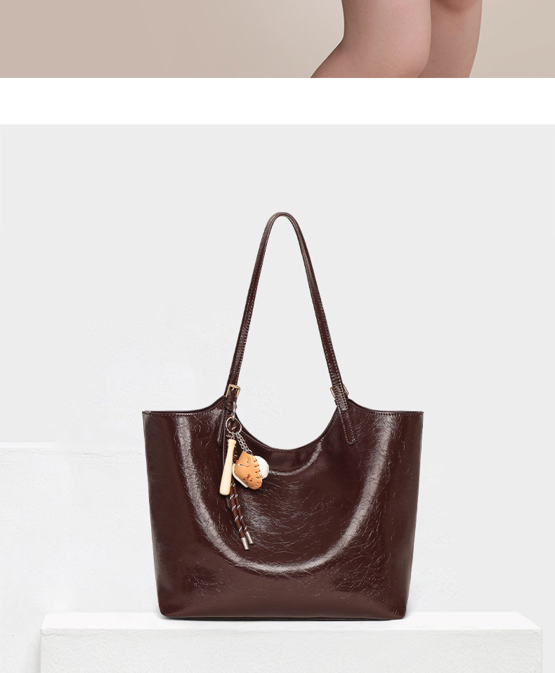 Túi tote nữ cỡ lớn phong cách vintage đi làm — màu cà phê chi tiết 5