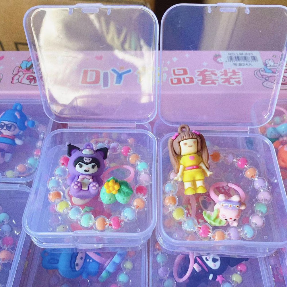 Joyería DE LOS NIÑOS juguete anillo pulsera muñeca traje dibujos animados creativo DIY regalo la muchacha