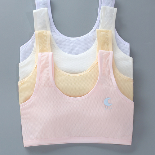Girls' small vest mesh breathable summer thin children's tube top development period sling primary school students and older children's bra girls