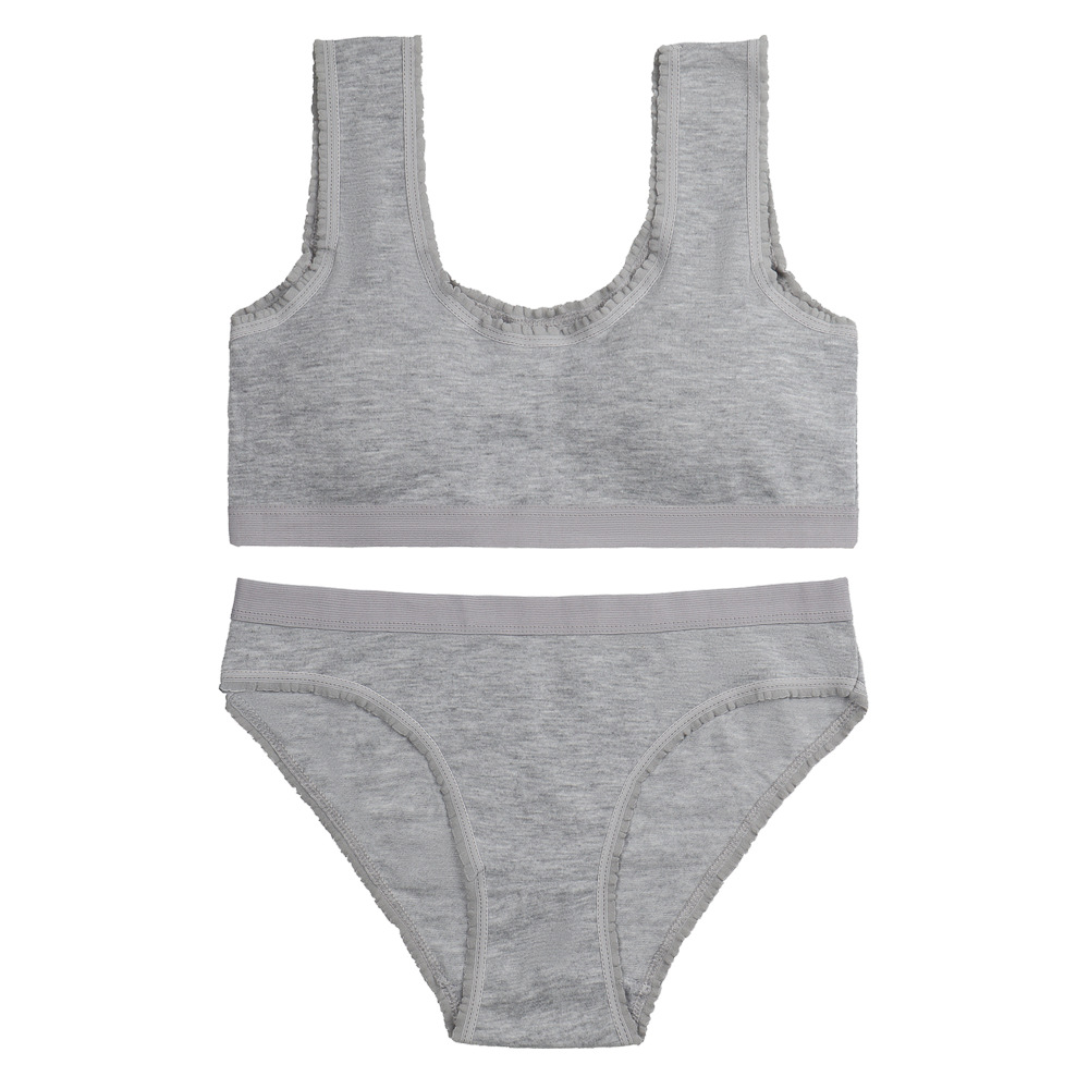Ropa interior de algodón puro para niñas 12-16 años, estudiantes de primaria y secundaria, ropa interior de desarrollo para niñas, ropa interior de sujetador delgada sin anillo de acero