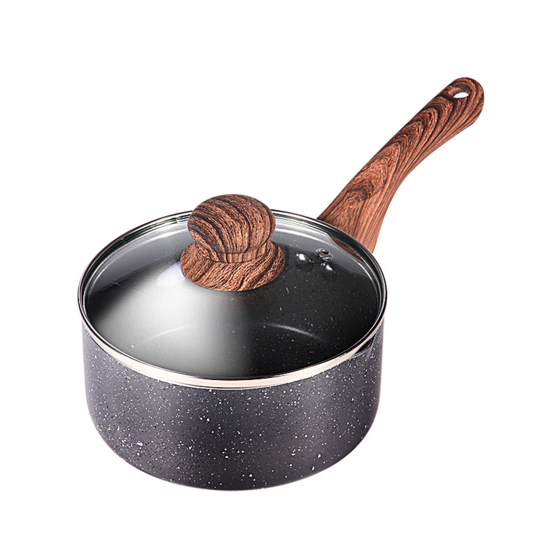 Suministro directo de fábrica hogar sartén antiadherente fideos instantáneos olla maifan piedra recubierta olla de leche doble cocina de inducción inferior disponible