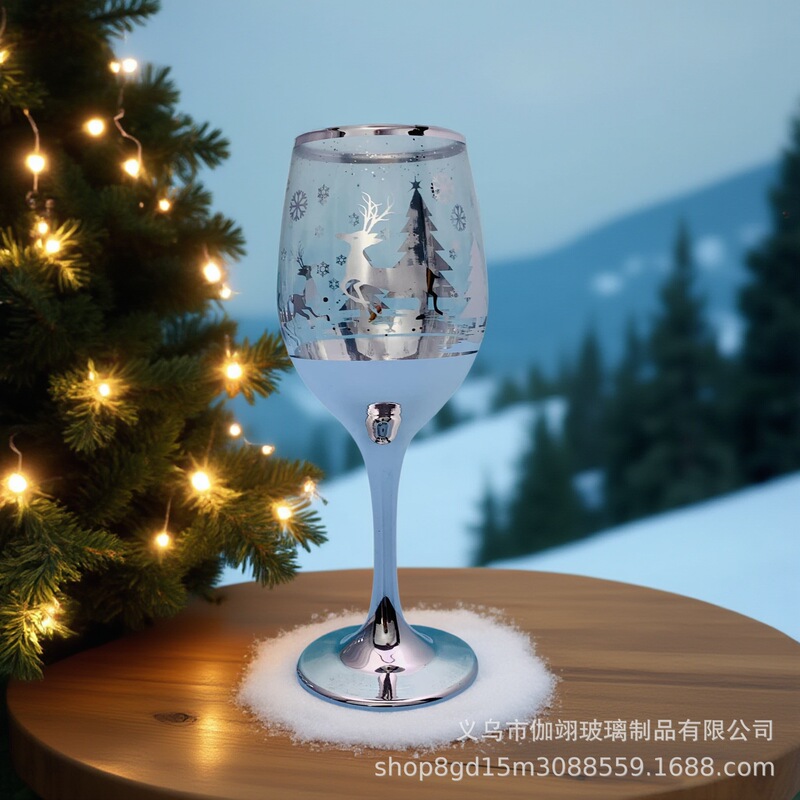 メーカー卸売ファッションクリエイティブクリスマスワイングラス手作りガラスゴブレット赤ワイングラスガラスワインセット|undefined