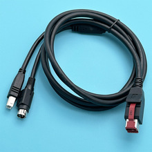 定制Powered USB 24V to USB Type B+ Hosiden power din 3pin