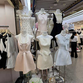 广州十三行工厂店2026夏季新款品牌女装小香风连衣裙上衣货源批发
