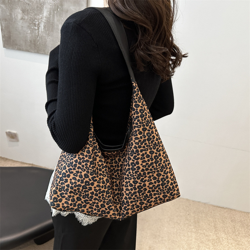 Invierno, otoño, invierno, gran capacidad para trabajar, bolsa de viaje, mujer 2024 nueva moda, bolso de hombro con leopardo.