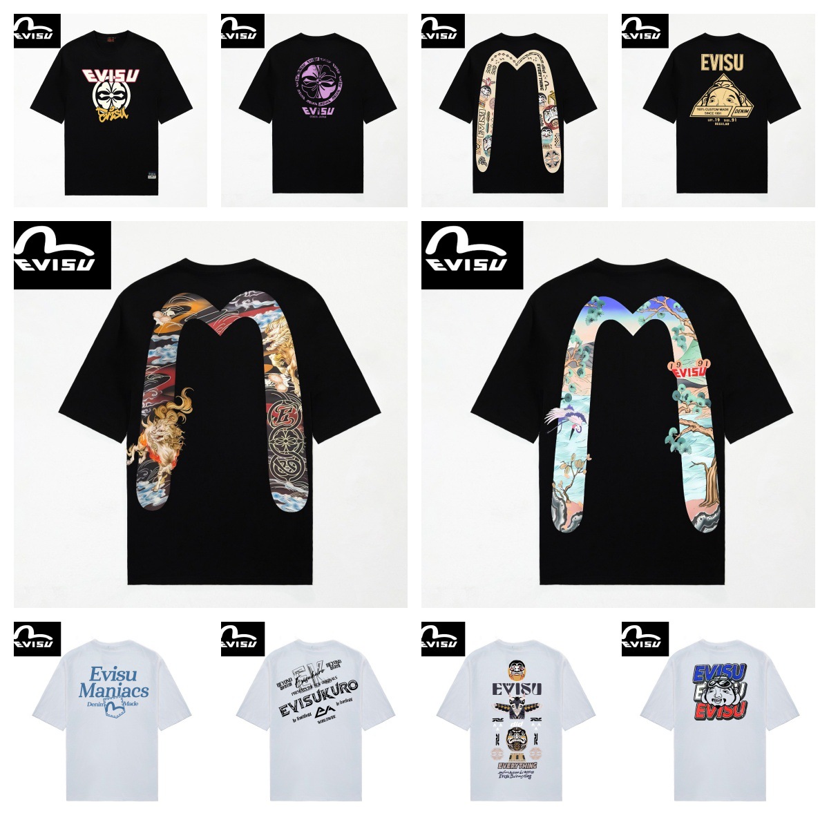 25 New Style Fu Shen Short-Sleeved Large m Letter Print Summer Round Neck Pure Cotton Loose and Versatile One-Piece Drop Shipping for Men and Women