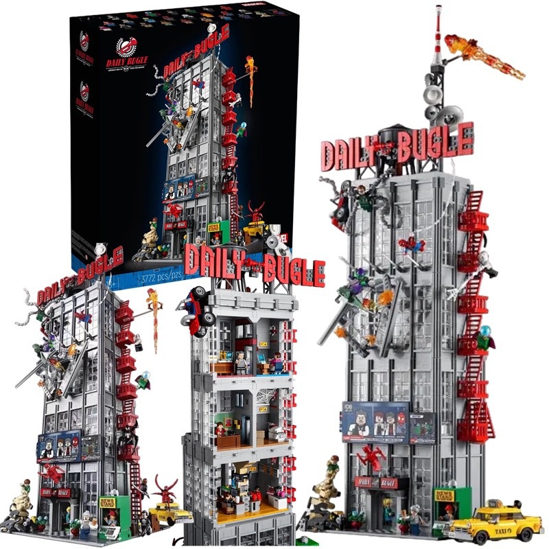 Chinese Building Block Superhero 76178 Spider-Man Horn Daily Building Large Boy Assembly Toy