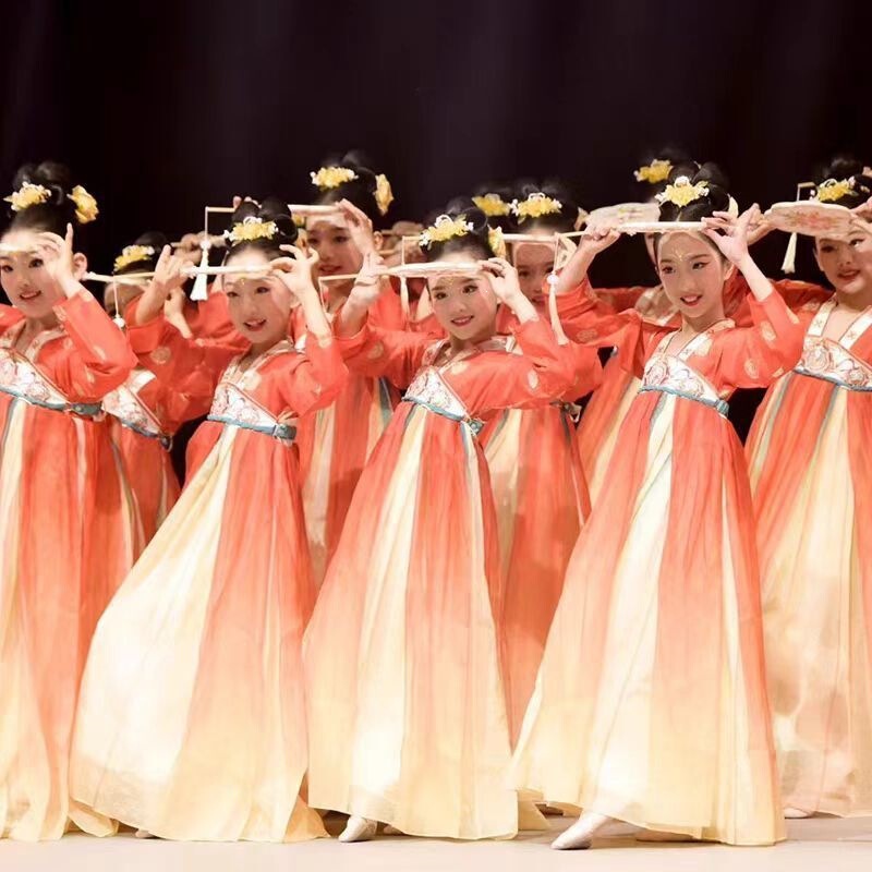 Children's Classical Dance Performance Costumes, Hanfu for Girls, Dunhuang Dance Costumes, Ancient-Style Dresses, Tang Costumes, Super Fairy-Like, Tang Dynasty, Chinese Style Children's Classical Dance Performance Costumes, Hanfu for Girls, Dunhuang Dance Costumes, Ancient-Style Dresses, Tang Costumes, Super Fairy-Like, Tang Dynasty, Chinese Style