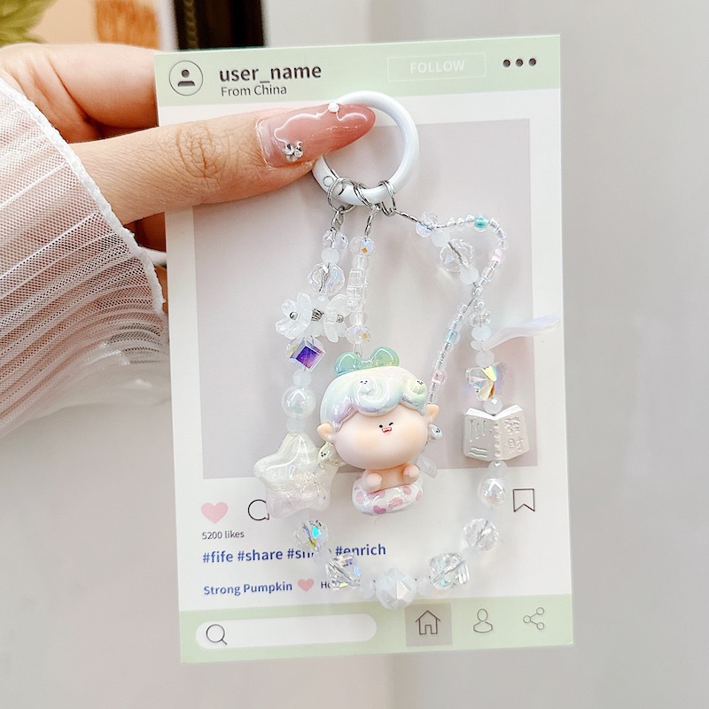 Genuine Lilith lindo grano pintura al óleo estrella nueva aleación cristal resina linda cadena de teléfono móvil bolso colgante de teléfono móvil