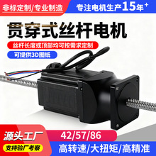 滚珠贯穿式丝杆电机3D打印机用高转速大扭矩42贯穿直线丝杆电机