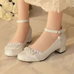 With Chinese clothing, it is very beautiful!! New Chinese Hanfu High-heeled Shoes with Thick Heel and Horse-faced Skirt Cheongsam Antique Single-layer Shoes