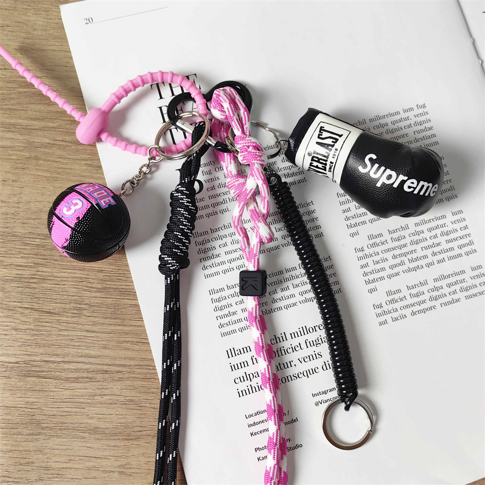 Alloy, rope Material Boxing gloves Pattern Alloy Rope Boxing Gloves Bag Pendant Keychain Bag Charms
