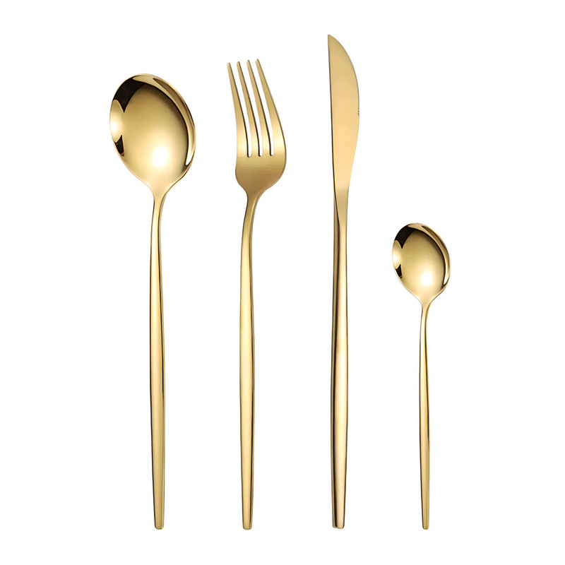 Cross-Border Stainless Steel Portuguese Western Cutlery Hotel Light Luxury Gold Steak Knife Fork Spoon Portable Storage for Home Use Cross-Border Stainless Steel Portuguese Western Cutlery Hotel Light Luxury Gold Steak Knife Fork Spoon Portable Storage for Home Use