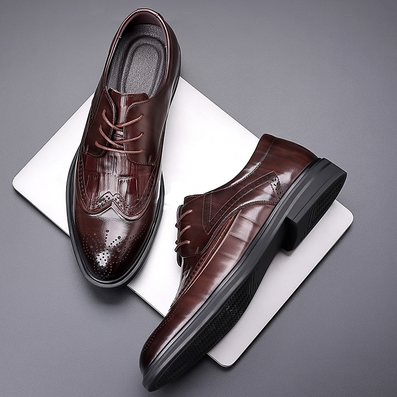 皮鞋男款2023春季爆款推荐男士真皮皮鞋商务正装休闲透气时尚婚鞋