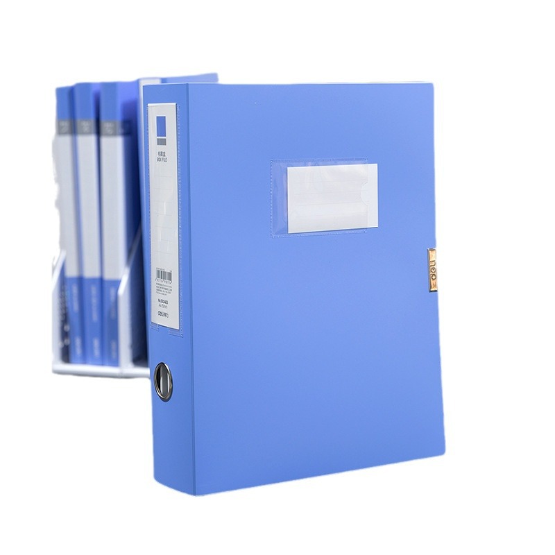 Deli 5624ES archivo caja 75mm gran capacidad de plástico A4 Oficina de Gestión de clasificación de caja de almacenamiento de archivos