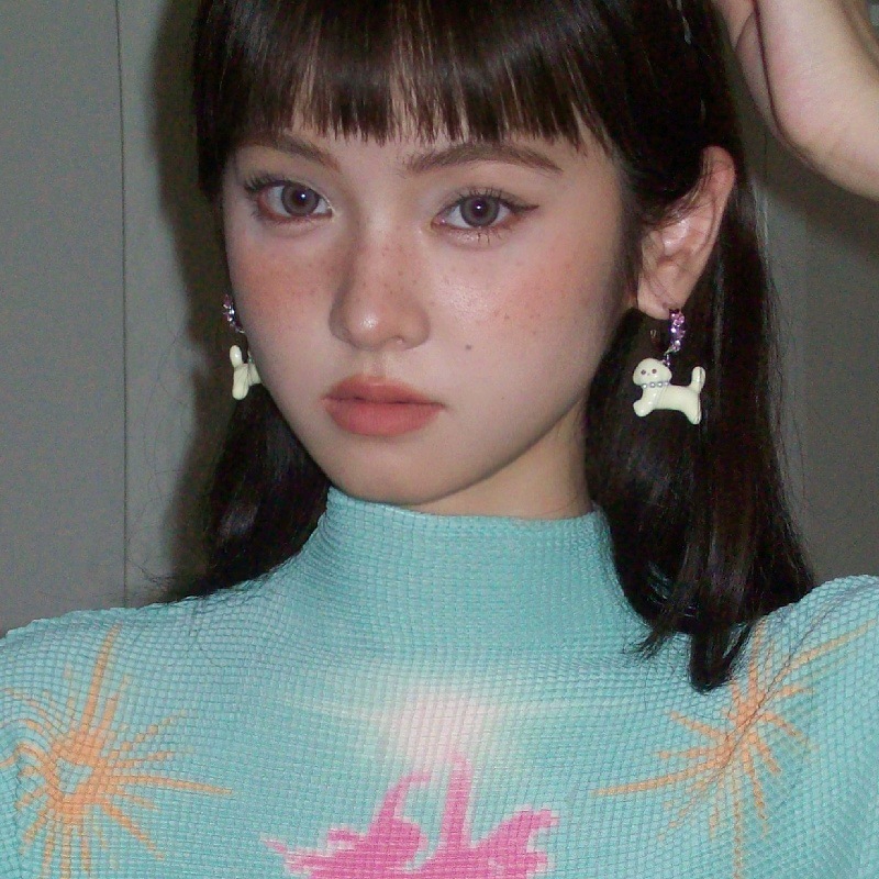 1 Pair Irregular Dog Cartoon Style Resin Copper Rhinestones Plating Ear Hook display picture 7