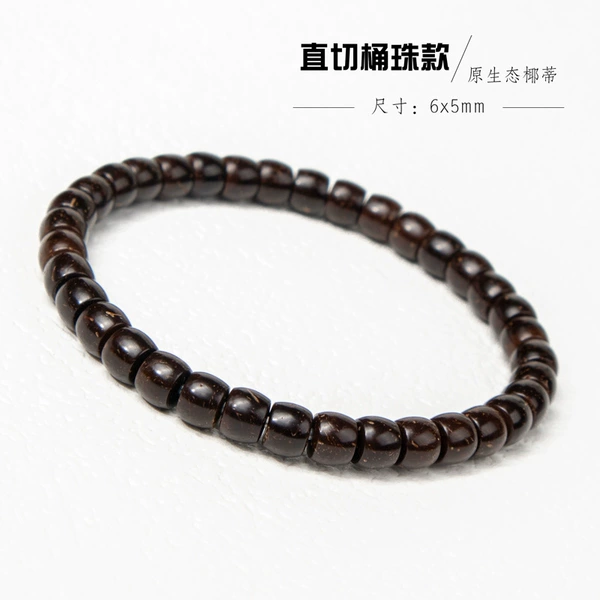 Coconut stem straight cut bucket beads 6x5mm