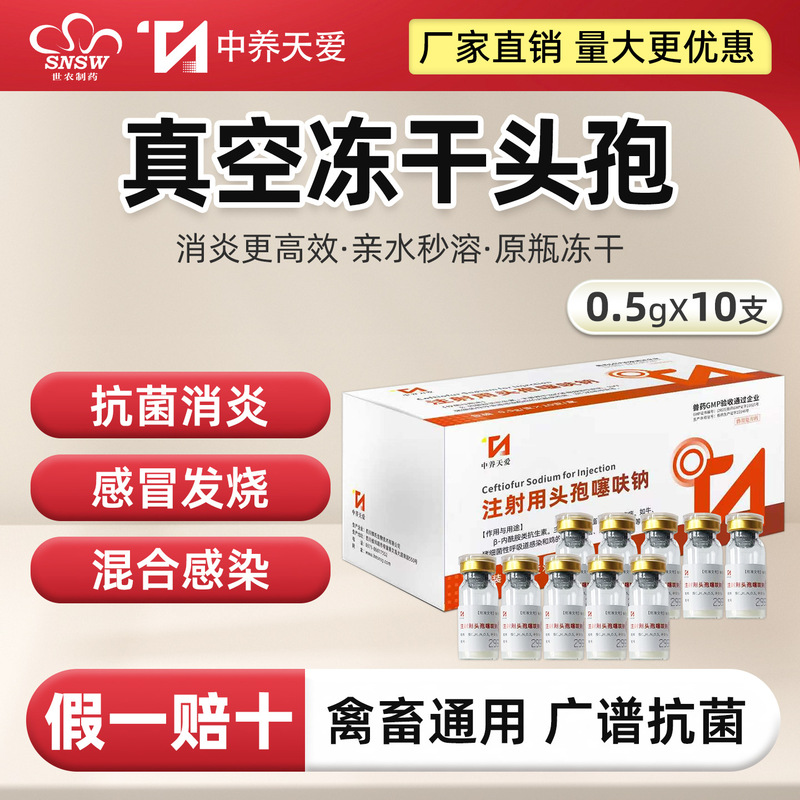 Ceftriaxone Sodium Injection, Veterinary Vacuum Freeze-Dried Cephalosporin Powder for Pigs, Cattle, and Sheep Postpartum Sepsis, National Standard Veterinary Drug Ceftriaxone Sodium Injection, Veterinary Vacuum Freeze-Dried Cephalosporin Powder for Pigs, Cattle, and Sheep Postpartum Sepsis, National Standard Veterinary Drug