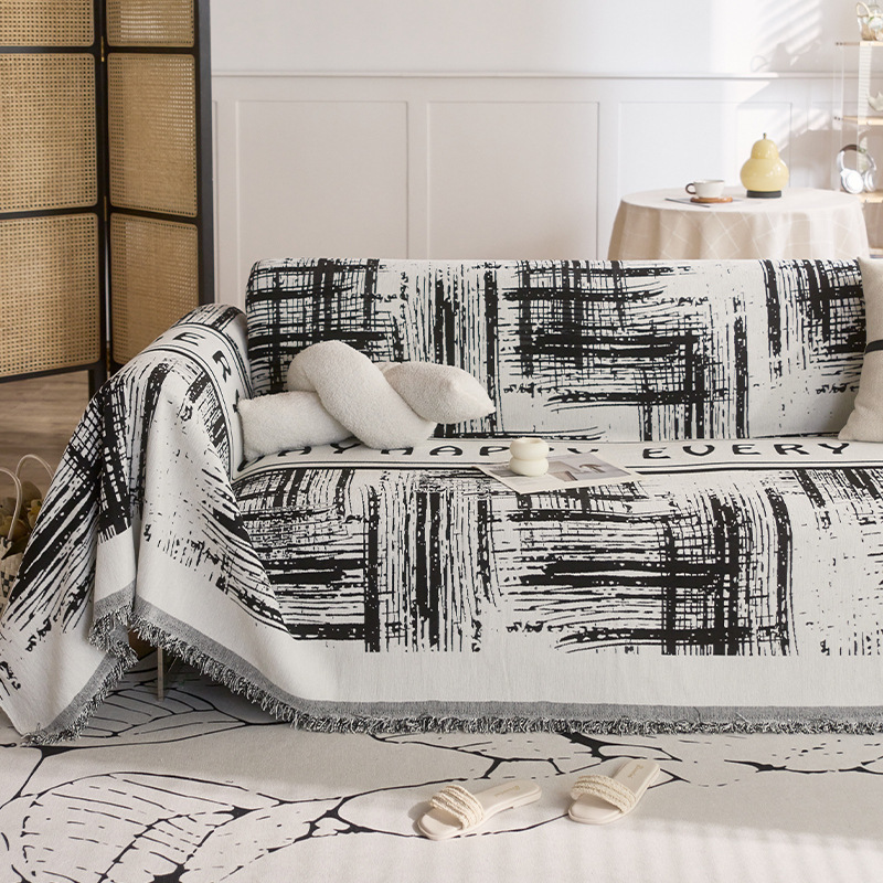 Toalla de sofá gruesa, cojín de sofá antideslizante, cuatro estaciones anti-gato universal, cubierta completa de lujo ligero.