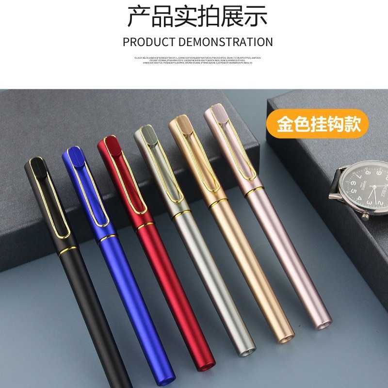 Pluma de publicidad logotipo imprimible titular de la pluma de metal color pintura en aerosol negocios pluma de gel pluma de firma de carbono al por mayor