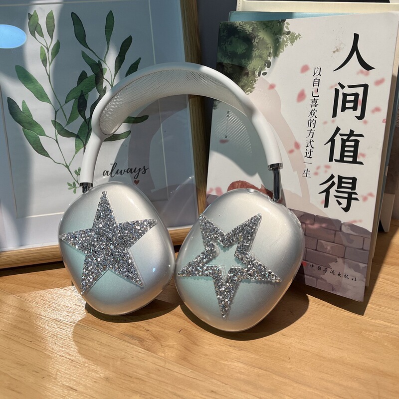 Shiny Five-Pointed Star Suitable for Apple AirPods Max Protective Cover, Headphone Protective Case, AirPods for Women Shiny Five-Pointed Star Suitable for Apple AirPods Max Protective Cover, Headphone Protective Case, AirPods for Women