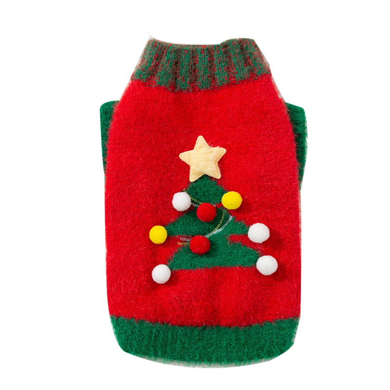 Ropa de mascotas de otoño y invierno de Navidad imitación de ropa de perros suéter caliente ropa de gato pequeño y mediano vestido de dos patas