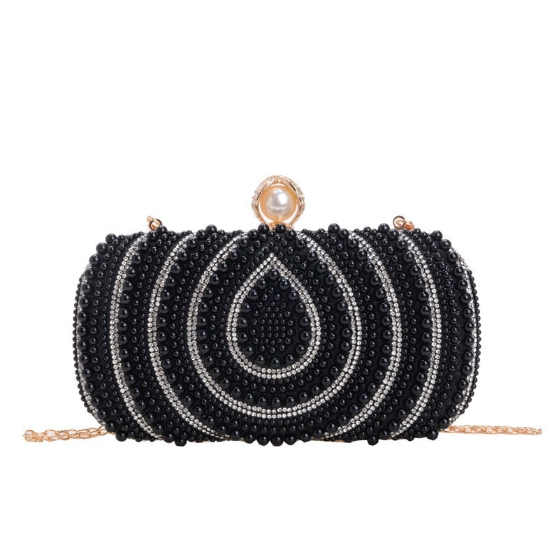 Nuevo paquete de cena de perlas para mujeres dulces, bolsos de moda, bolsas de mano de celebridades, bolsas de noche de lujo ligeras de cadena de perlas.