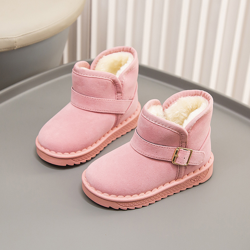 Bottes d'hiver pour filles et garçons 2024 pour enfants, chaussures en coton épais et pelucheux pour bébés_voghion.com