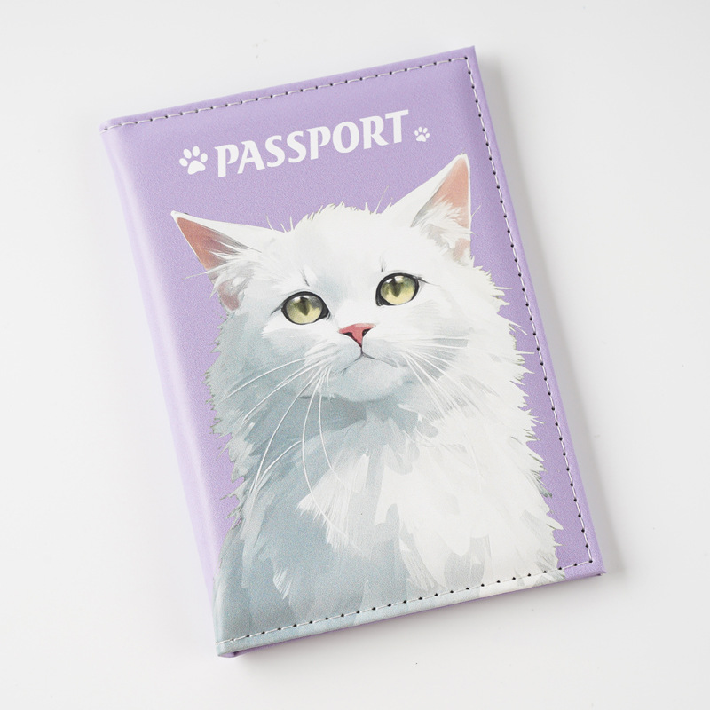 22g Weight Synthetic Leather Lining Material Open Closure Type / Strap Type passport holder Bags Type Travel Occasion Pu Leather Material Waterproof Function Dog, Cat Pattern All Seasons Season Unisex Gender Cute Style Square Shape Unisex Cute Dog Cat Pu Leather Waterproof Passport Holders 5