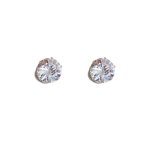 Xiaohongshu magnet suction earring with design sense, minority temperament, iron magnet zirconium earring for women, ear bone clip