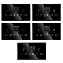 港澳版13A英式插蘇 双联USB充电插座英标孖蘇方脚三孔插座面板