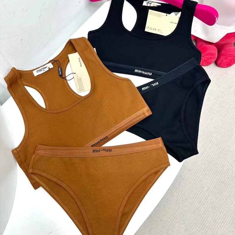 Mm Home 25 Spring and Summer New Sports Bra Set U-Neck Short Vest High Waist Short