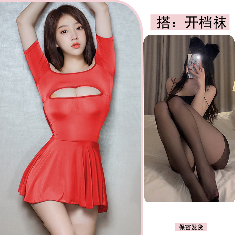 레드 + 블랙 오픈 양말