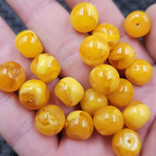 荧光浮盐水蜜蜡老型珠散珠人造老蜜蜡苹果珠路路通饰品配件珠子