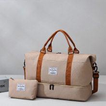 现货大容量旅行包女跨境新款短途手提斜挎运动健身包瑜伽包批发