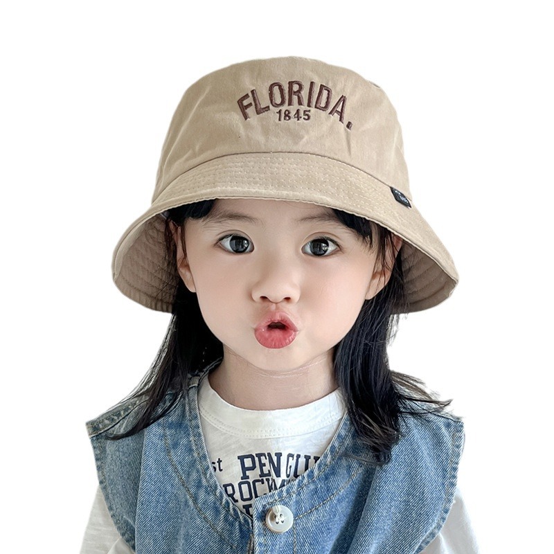 Bebés coreanos primavera, verano y otoño sombrero de pescador para niños sombrero de balde de agua protector solar de moda universal