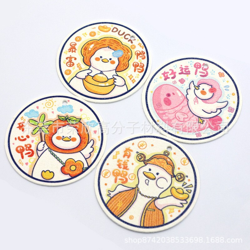 Wood Pulp Cotton Custom DIY Pattern Wood Pulp Cotton Round Cartoon Animal Compression Creative Foaming Texture Painting Material